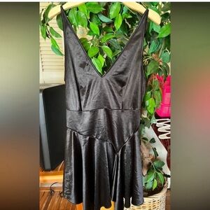 Zaful Elegant Black Satin Mini Dress